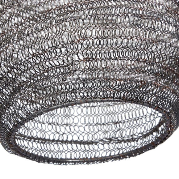 DecMode Industrial One Bulb Metal Beehive Lantern Pendant - Picture 5 of 7